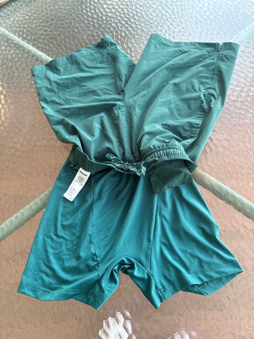 Lands' End Teal Elastic-Waist Drawstring Shorts size small men